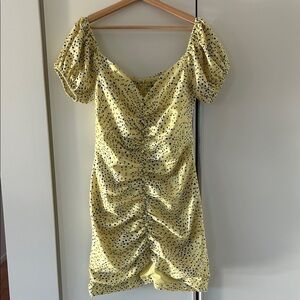 Lavish Alice Yellow Ruched Mini Dress